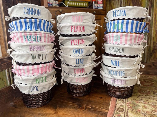 Personalized Embroidered easter basket