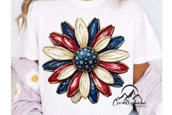 Red, white and Blue Daisy