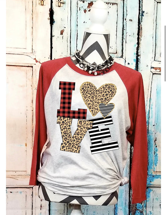 LOVE (leopard/plaid