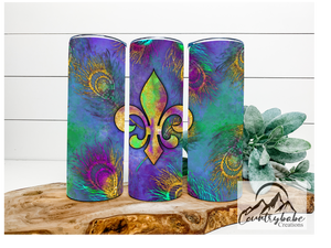 Mardi Gras Fleur De Lis Tumbler