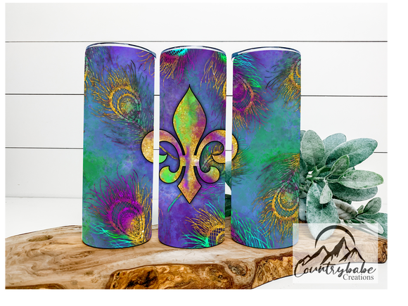 Mardi Gras Fleur De Lis Tumbler