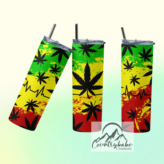 Red, yellow, green Leaf Tumbler