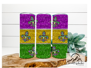 Mardi Gras Glitter  Tumbler