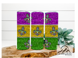 Mardi Gras Glitter  Tumbler