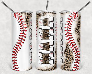 Baseball MAMA leopard Tumbler