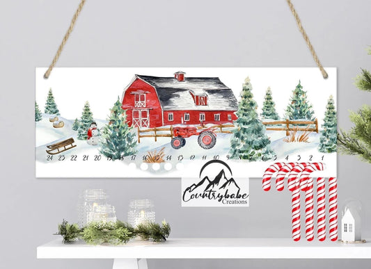 Barn Candy Cane Countdown Calendar