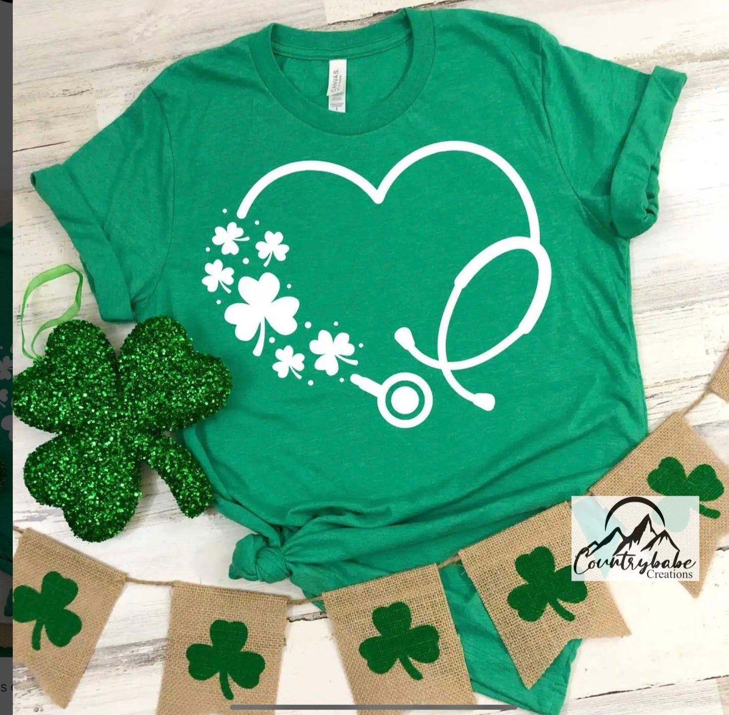 stethoscope heart/ clover