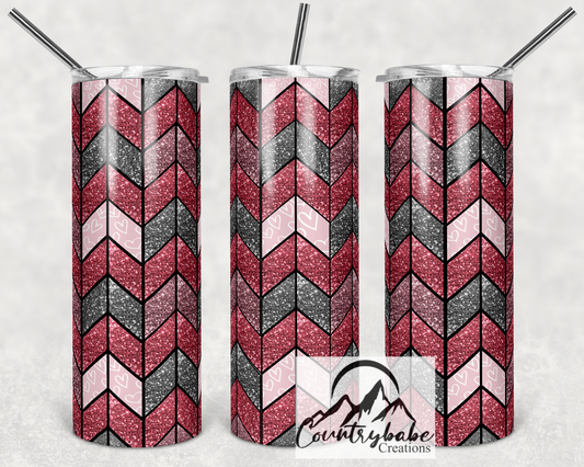 Pink Chevron Design Valentine Tumbler