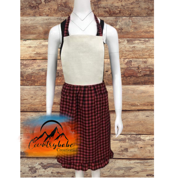 Apron Plaid-Red