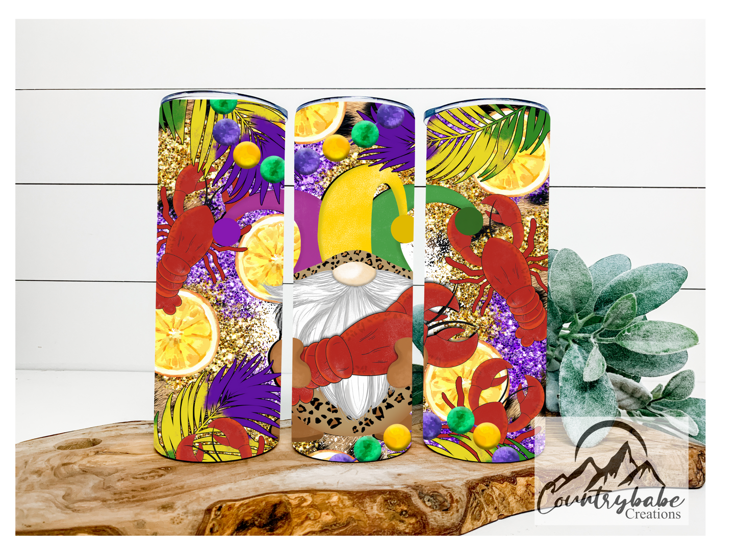 Mardi Gras Gnome Tumbler