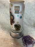 Stay Trippy Lol’ Hippy Frosted glass can tumbler