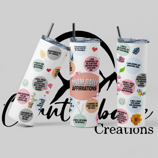 Mom Afirmation Frosted glass can tumbler